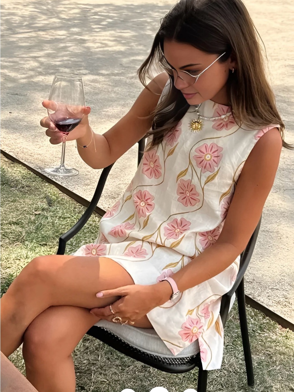 Commense Romantic Print Sleeveless Short Dress XL